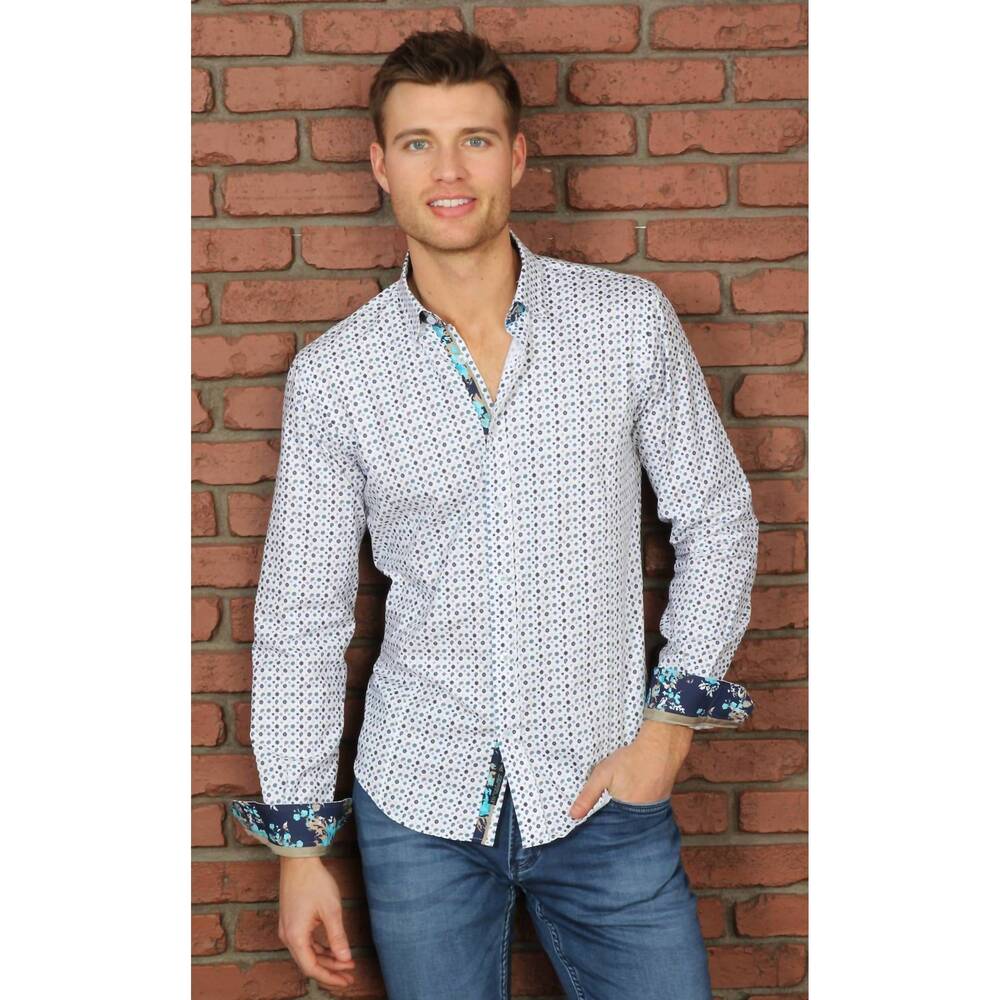 NEW EIGHT X men's trim shirt in turquoise